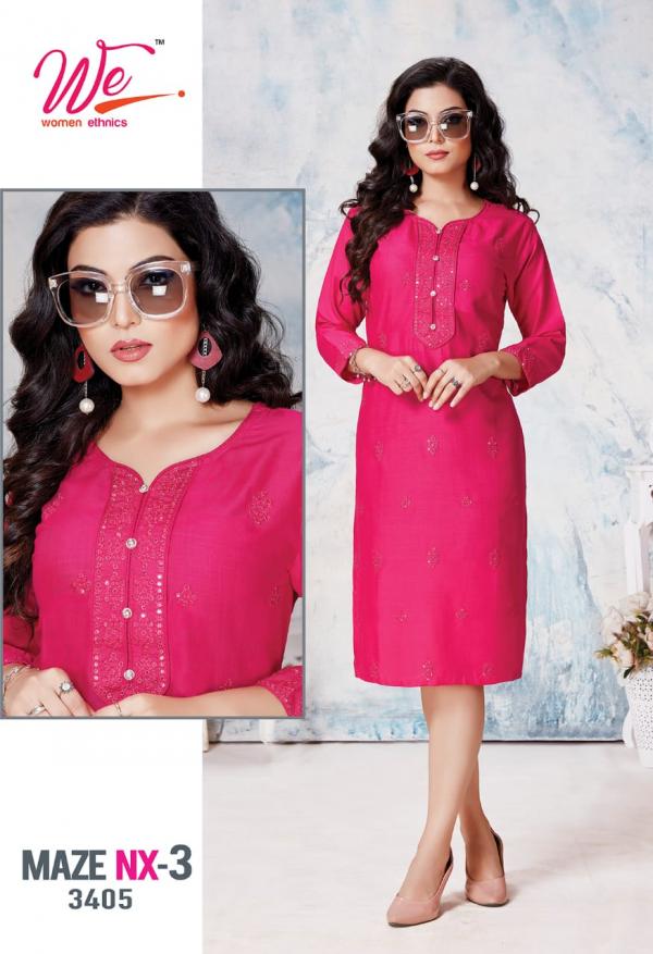 We Maze Nx Vol 3 Rayon Slub Designer Kurti Collection